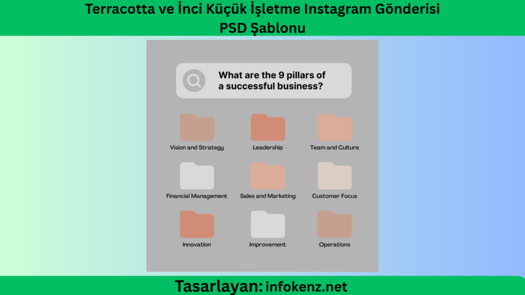 Terracotta ve İnci Küçük İşletme Instagram Gönderisi PSD Şablonu