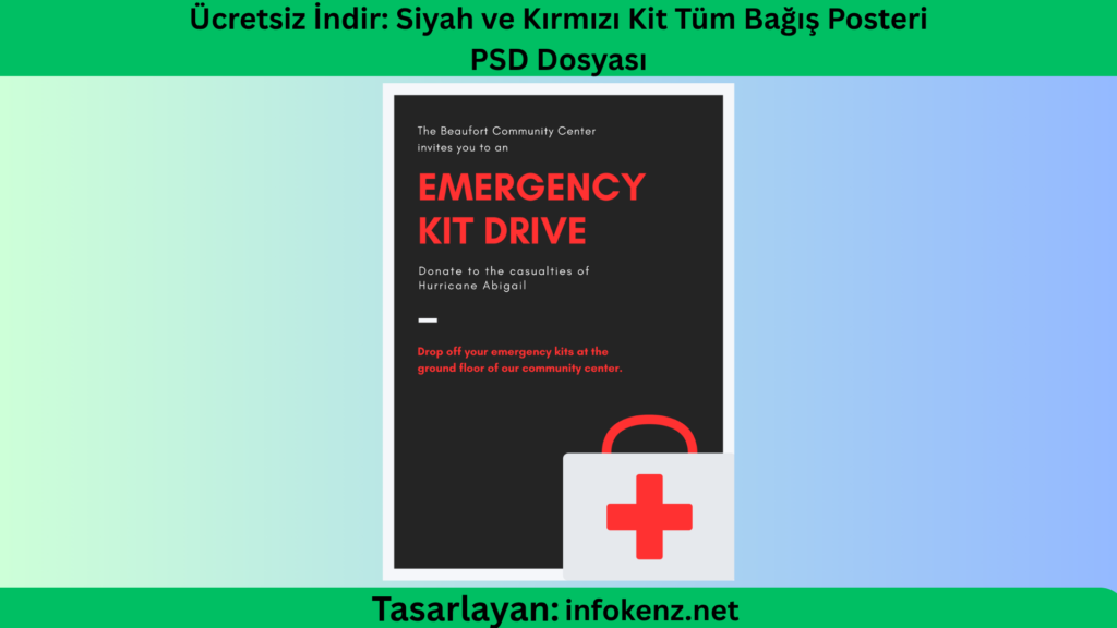 Ücretsiz İndir: Siyah ve Kırmızı Kit Tüm Bağış Posteri PSD Dosyası