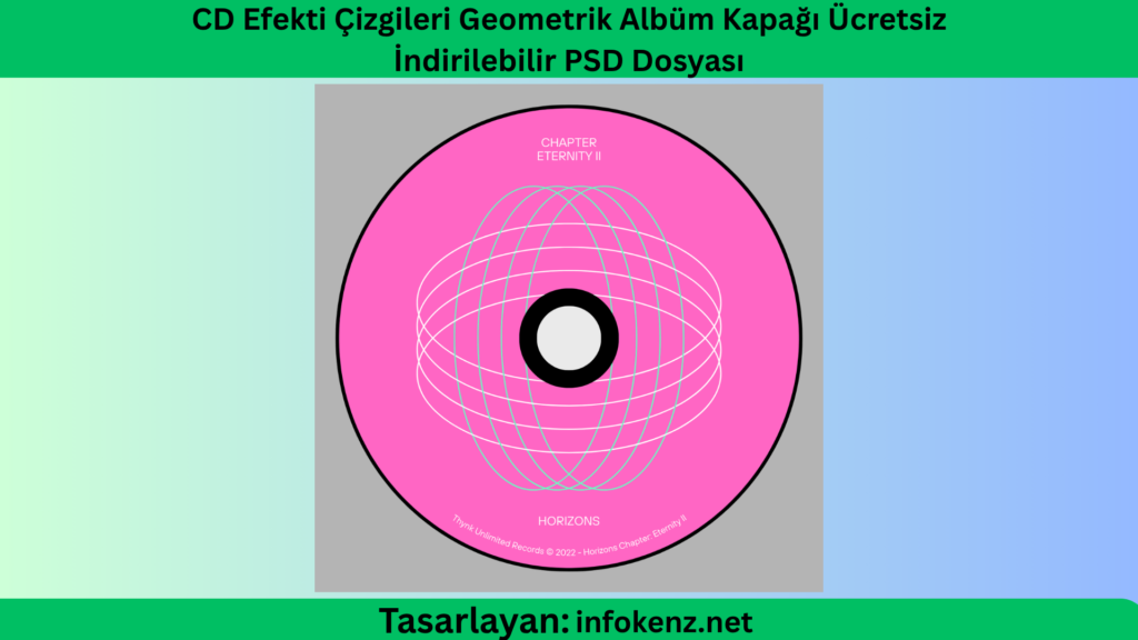 CD Efekti Çizgileri Geometrik Albüm Kapağı Ücretsiz İndirilebilir PSD Dosyası