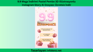 9.9 Mega İndirimi Pastel Pembe 3D Illüstrasyonlu Instagram Story Ai Dosyası: Ücretsiz İndir