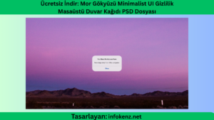 Ücretsiz İndir: Mor Gökyüzü Minimalist UI Gizlilik Masaüstü Duvar Kağıdı PSD Dosyası