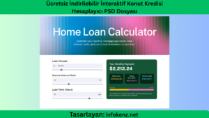 Ücretsiz İndirilebilir İnteraktif Konut Kredisi Hesaplayıcı PSD Dosyası