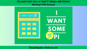 Ücretsiz İndir: Sarı ve Yeşil Pi Matematik Defteri Mockup PSD Dosyası