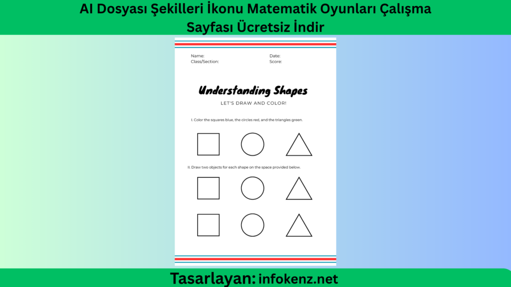 AI Dosyası Şekilleri İkonu Matematik Oyunları Çalışma Sayfası Ücretsiz İndir