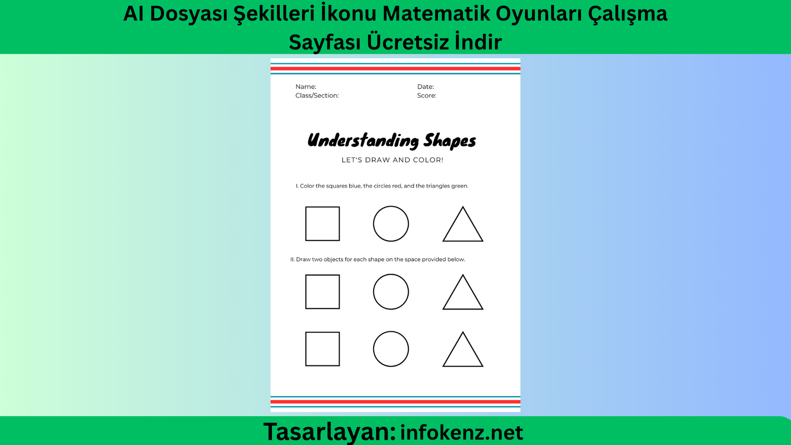 AI Dosyası Şekilleri İkonu Matematik Oyunları Çalışma Sayfası Ücretsiz İndir