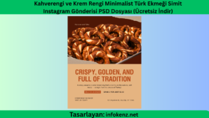 Kahverengi ve Krem Rengi Minimalist Türk Ekmeği Simit Instagram Gönderisi PSD Dosyası (Ücretsiz İndir)