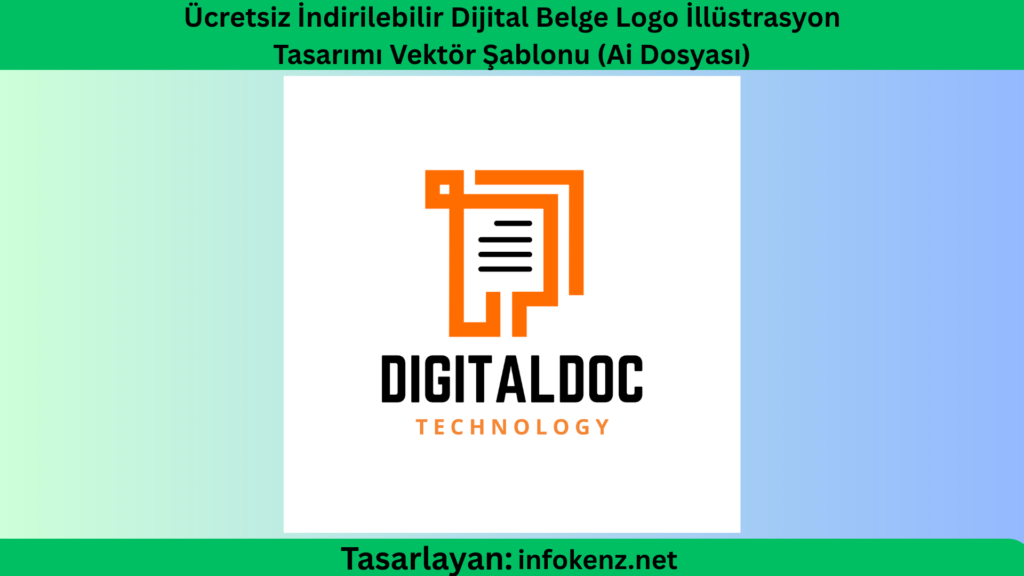 Ücretsiz İndirilebilir Dijital Belge Logo İllüstrasyon Tasarımı Vektör Şablonu (Ai Dosyası)