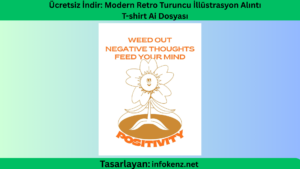 Ücretsiz İndir: Modern Retro Turuncu İllüstrasyon Alıntı T-shirt Ai Dosyası