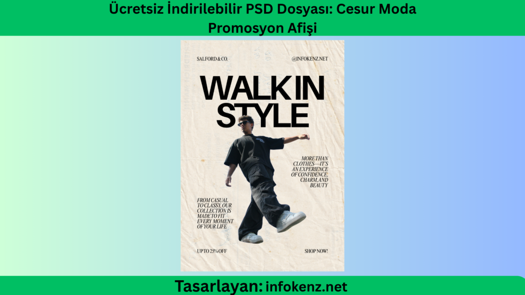 Ücretsiz İndirilebilir PSD Dosyası: Cesur Moda Promosyon Afişi