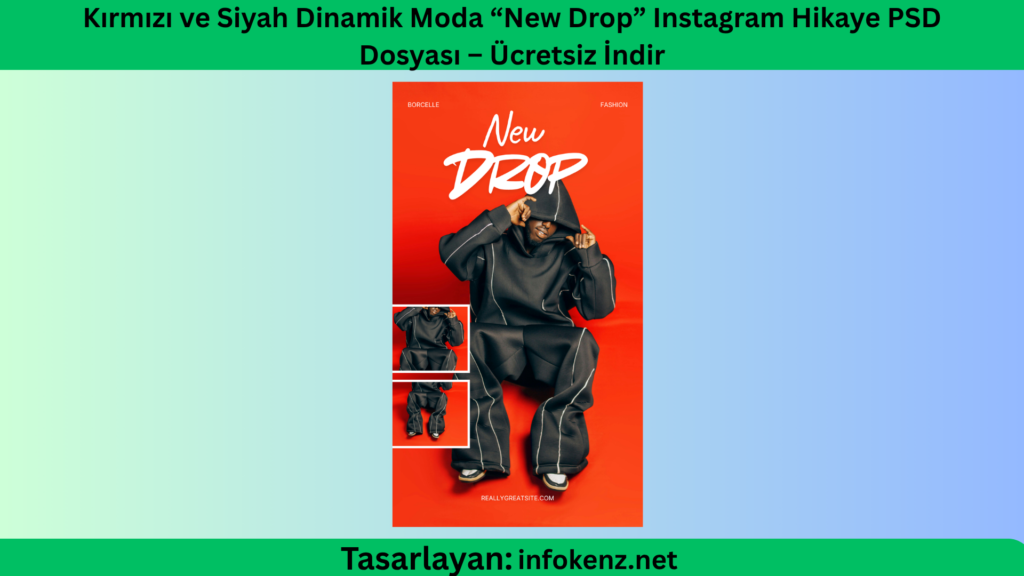 Kırmızı ve Siyah Dinamik Moda “New Drop” Instagram Hikaye PSD Dosyası – Ücretsiz İndir