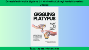 Ücretsiz İndirilebilir Siyah ve Gri Minimalist Kokteyl Partisi Daveti (AI Dosyası)
