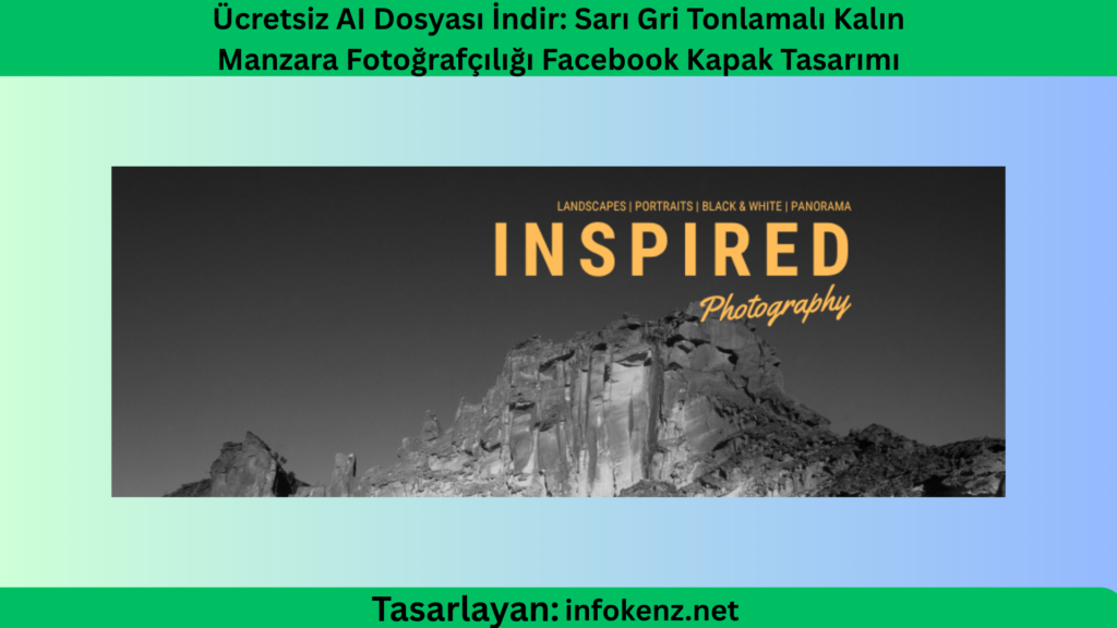 Ücretsiz AI Dosyası İndir: Sarı Gri Tonlamalı Kalın Manzara Fotoğrafçılığı Facebook Kapak Tasarımı