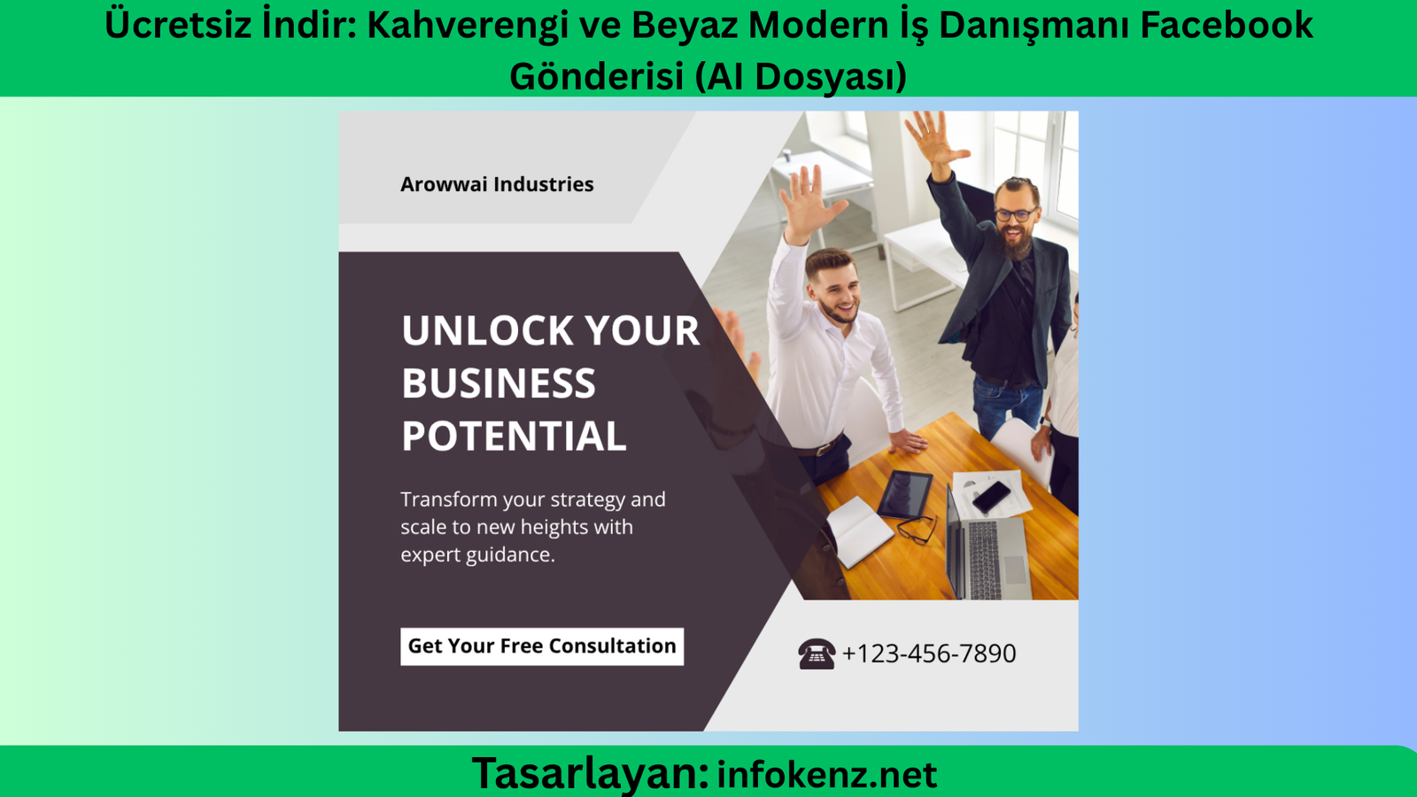 Ücretsiz İndir: Kahverengi ve Beyaz Modern İş Danışmanı Facebook Gönderisi (AI Dosyası)