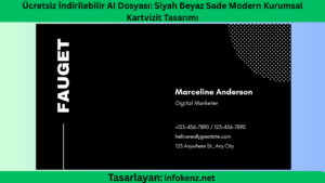Ücretsiz İndirilebilir AI Dosyası: Siyah Beyaz Sade Modern Kurumsal Kartvizit Tasarımı