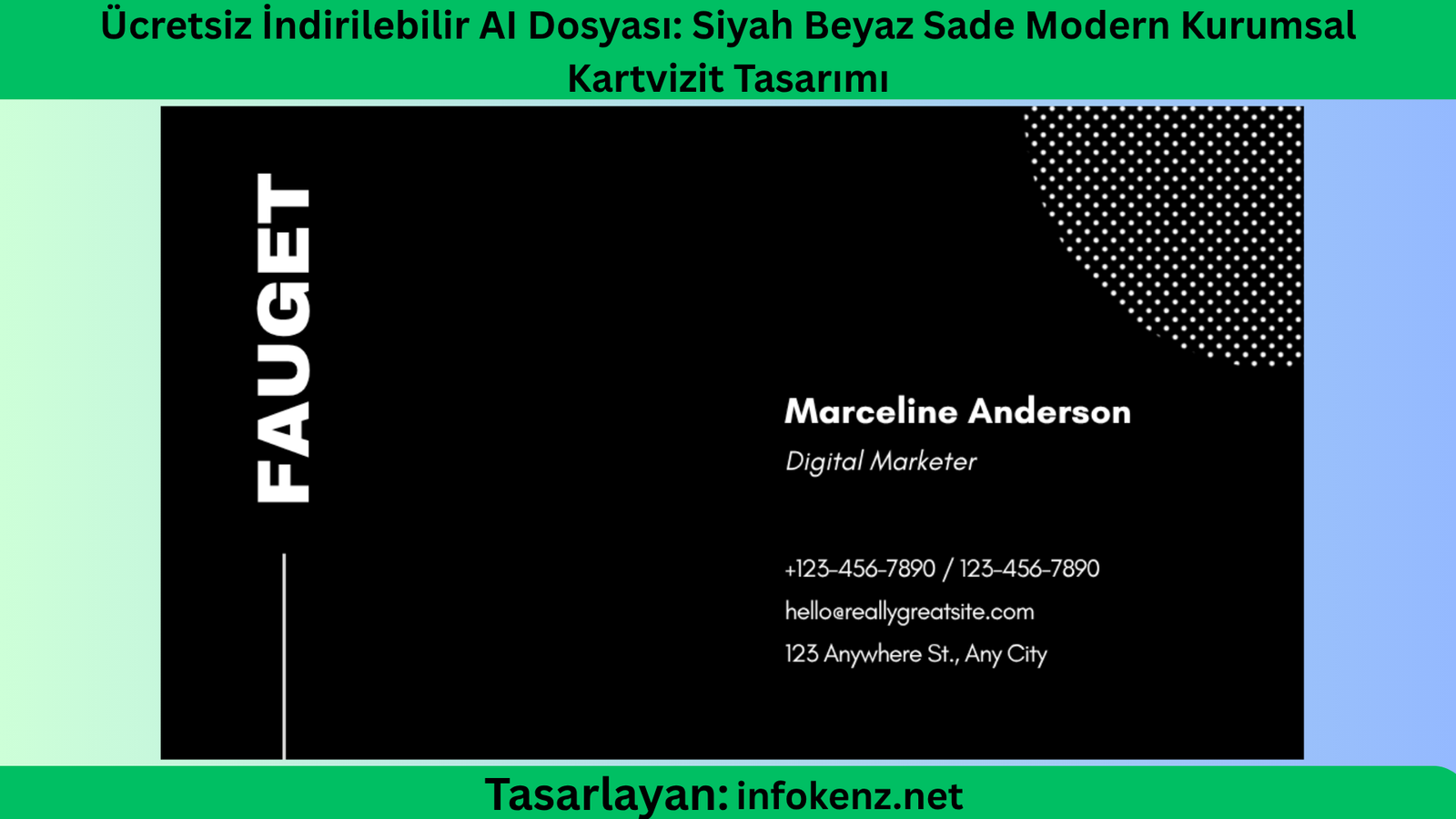 Ücretsiz İndirilebilir AI Dosyası: Siyah Beyaz Sade Modern Kurumsal Kartvizit Tasarımı
